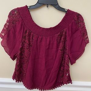Burgundy junior top